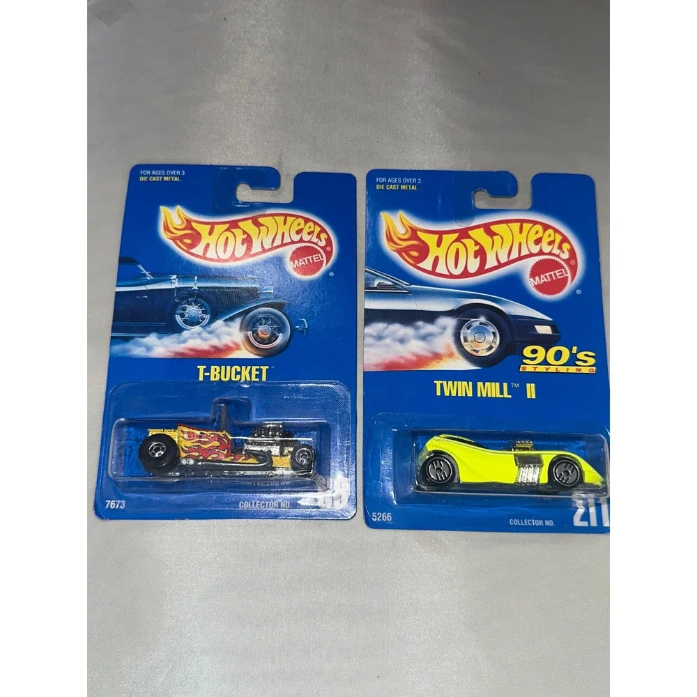 Hot Wheels T-Bucket 68 Twin Mill II 211 Vintage 1991 Diecast Car Lot 2pc Mattel